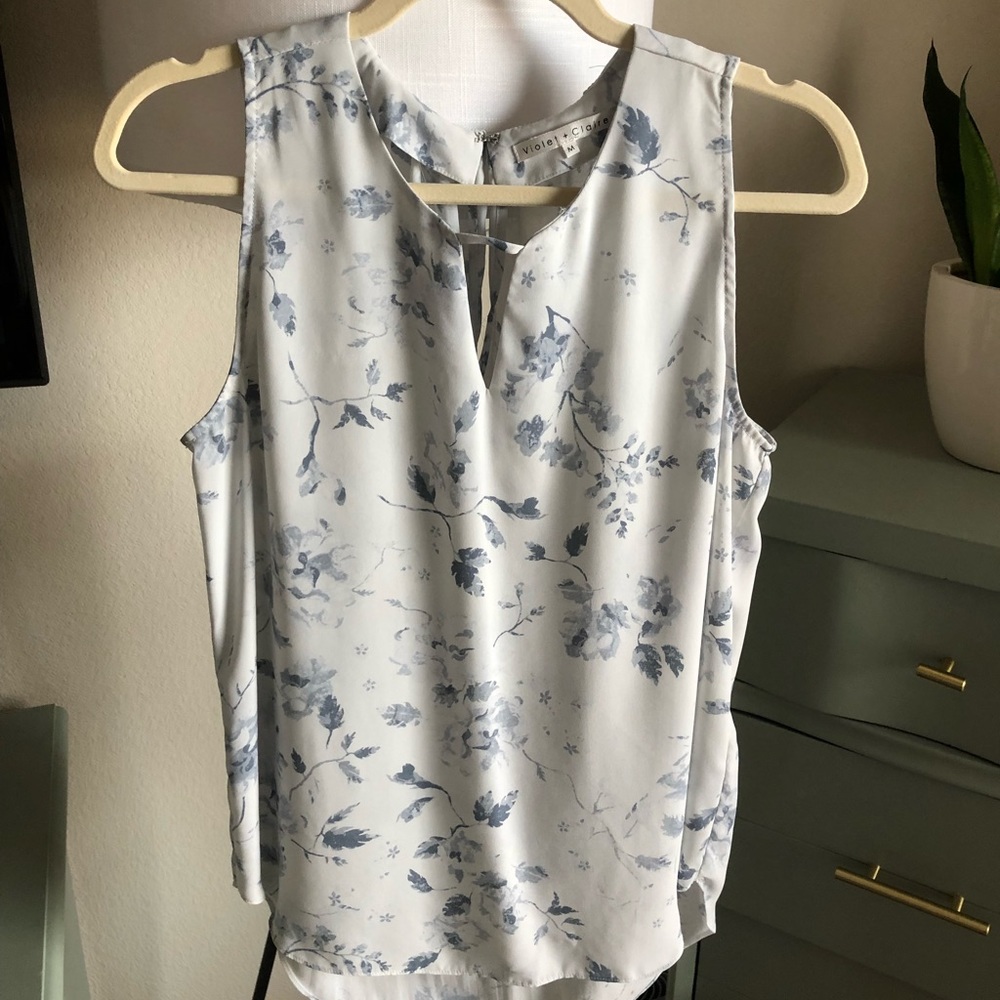 Blue Floral Blouse